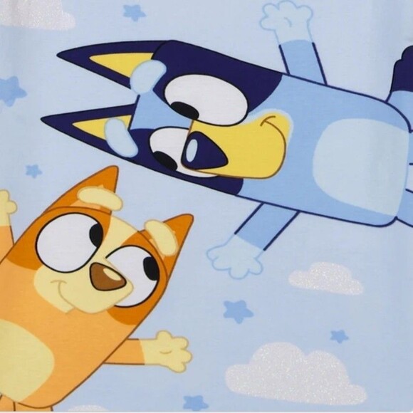 Bluey Girls 4-pc Pajama Set Cotton Size 5 Glitter Accents - Picture 4 of 12